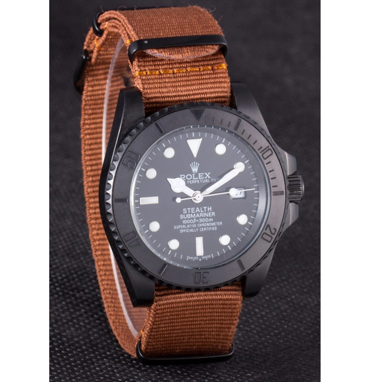 Rolex aaa copy rl426 Brown Fabric MK 621388 STEALTH Rolex IV Submariner Band 0710